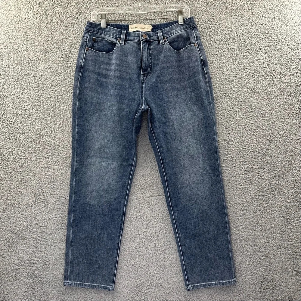Soft Surroundings Ultimate Denim Straight Leg Jeans Medium Wash Women's 10P x 27